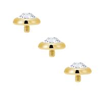 Body CAC Testa di ricambio per microdermica con gemma rotonda e piatta, con cristalli, per corpo e viso, Φ5mm, Metallo, Nessuna pietra preziosa