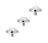 Body CAC Testa di ricambio per microdermica con gemma rotonda e piatta, con cristalli, per corpo e viso, Φ5mm x 1.2mm, Metallo, Non pietra preziosa