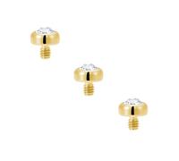 Body CAC Testa di ricambio per microdermica con gemma rotonda e piatta, con cristalli, per corpo e viso, 3mm diameter, 1.2mm thread tops, Metallo, Nessuna pietra preziosa
