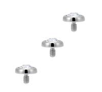 Body CAC Testa di ricambio per microdermica con gemma rotonda e piatta, con cristalli, per corpo e viso, 4mm (diameter), 1.2mm (thread), Metallo, Nessuna pietra preziosa