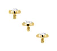 Body CAC Testa di ricambio per microdermica con gemma rotonda e piatta, con cristalli, per corpo e viso, Φ4mm x 1.2mm, Metallo, Nessuna pietra preziosa