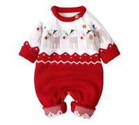 Body Caldo Cotone Neonata - Graziosa Tutina Con Renna Dei Cartoni Animati Per Bambini, Maglione Caldo Per L'Inverno, Ideale Per Neonati E Bambini Piccoli.