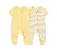 Body Canottiera Neonato - Tutine Neonato Tutina Intera per con Cerniera a Doppio Cursore Morbida E Adatta a Piccoli (Yellow 12-18 Mesi)