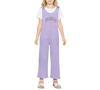 Body Casual per Bambina con Lacci in Vita e Tasche Laterali per la Scuola e Le Uscite Abito Comodo per Il Movimento(Purple, 160)