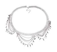 Body Chain 1 pezzo di ciondolo for pancia, catena for vita, lunga nappa, imbracatura, catene for, accessori for il corpo, gioielli(Silvery)