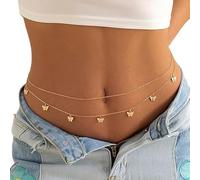 Body Chain 2 pezzi, catena for pancia a farfalla retrò classica, sexy e semplice, accessori for gioielli corpo(SKU1)