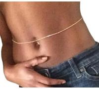 Body Chain 2 pezzi di catena for la pancia a strati, accessori for costumi da danzatrice del ventre sexy(Gold,Type2)
