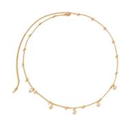 Body Chain 2 pezzi di perline for la vita for donne con paillettes geometriche, catena for pancia, gioielli sexy for il corpo(Gold)