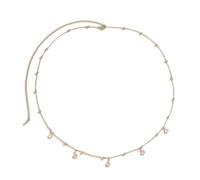 Body Chain 2 pezzi di perline for la vita for donne con paillettes geometriche, catena for pancia, gioielli sexy for il corpo(Silver)