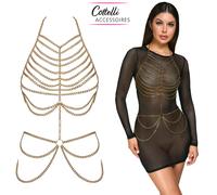 Body Chain Oro Cottelli ACCESSOIRES - Gioiello Corpo Regolabile 3 Ganci Lingerie