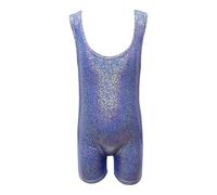 Body con Paillettes e Pantaloncini Senza Maniche per Ragazze, per Danza, Ginnastica, vestibilità Comoda, Abbigliamento Sportivo Elasticizzato (Sky Blue, 160)