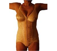 Body Contenitivo Snellente con Corsetto Stringente Guaina Contenitiva Coppa D Made in Italy (Nudo, 3XL)