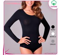 Cotonella Body Manica Lunga Nero IV