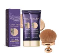 Body Coverage Perfector 2025 - Perfezionatore all-over con pennello per corpo XL | Trucco impermeabile per coprire tatuaggi, cicatrici e imperfezioni della pelle su gambe e corpo (2 pezzi+A)