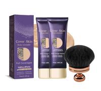 Body Coverage Perfector 2025 - Perfezionatore all-over con pennello per corpo XL | Trucco impermeabile per coprire tatuaggi, cicatrici e imperfezioni della pelle su gambe e corpo (2 pezzi+B)