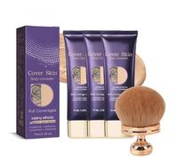 Body Coverage Perfector 2025 - Perfezionatore all-over con pennello per corpo XL | Trucco impermeabile per coprire tatuaggi, cicatrici e imperfezioni della pelle su gambe e corpo (3PC+A)