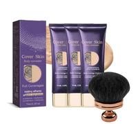 Body Coverage Perfector 2025 - Perfezionatore all-over con pennello per corpo XL | Trucco impermeabile per coprire tatuaggi, cicatrici e imperfezioni della pelle su gambe e corpo (3PC+B)
