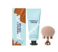 Body Coverage Perfector with Brush, All Over Complexion Perfector, Long-Lasting CC Cream Foundation, Tattoo Cover Up Makeup, Waterproof Skin Tint, Hydrating Full Coverage Correttore (Dark)