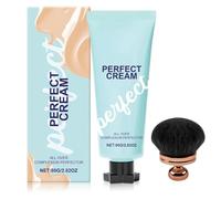Body Coverage Perfector with Brush, All Over Complexion Perfector, Long-Lasting CC Cream Foundation, Tattoo Cover Up Makeup, Waterproof Skin Tint, Hydrating Full Coverage Correttore (bianco avio)