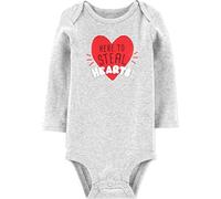 Body da bambina con scritta "Here to rual" e cuori Just One You, colore: grigio