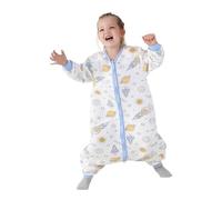 Body da bambina, morbido, pigiama da 0 a 12 mesi, comodo, traspirante, con stampa carina, ideale per primavera, estate, autunno, quotidiano, maglia in poliestere, blu, 2.5-4ans
