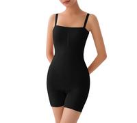 Body da donna a tinta unita, con angoli piatti, con spalline rimovibili, effetto pancia, piatto, vita sottile e rimonta fianchi per silhouette perfetta e guaina dimagrante, Le Noir, S
