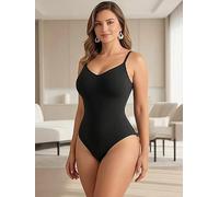 Body da donna, body per controllo della pancia, con cinghie regolabili, modellante senza cuciture