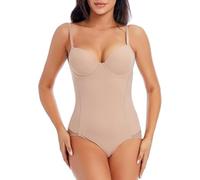 Body da Donna Modellante per La Pancia, Body da Donna Modellante con Coppe A Compressione, Guaina per Pancia E Vita, Allenatore, Natural, XL