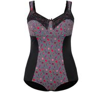 Body da donna Ulla Popken taglie forti modellante motivo a gallo pizzo