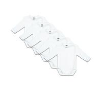 Body da neonato a maniche lunghe | 100% cotone biologico | Unisex | Body da bambina e bambino | Colore bianco naturale (crema) | Pratica chiusura con bottoni a pressione (62)