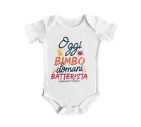 Body da Neonato Batterista - Oggi Bimbo Domani Batterista - Proprio come il mio papà - Papà Batterista - Body - Idea Regalo per Neonato