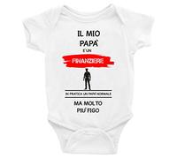 Body da neonato il mio Papà è un finanziere in pratica un Papà normale ma molto piu' figo - Body Neonato Festa del Papà - Body neonato Papà - mestieri - Body Neonato Divertenti - TAGLIA 6-12 MESI