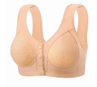 Body da ragazzo originale Hole Cup anteriore fibbia madre pizzo posteriore Shaping Bra Gathered Anti Sagging No Ring Middle and Old Ladies Bra canotta in cotone seta, beige, 46