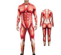 Body da uomo, anatomia muscolare da uomo, anatomia anatomica del corpo, costume intero per giochi di ruolo, eventi a tema carnevale, feste