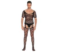 Body Da Uomo Trasparente, Tuta Completa Sexy Elasticizzata, Collant Erotici, Pantaloni Da Clubwear, Tinta Unita, Taglia Unica