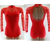 BODY DANZA A MANICA LUNGA CON MERLETTO DV0154 SARTORIALE ETOILE TEATRO CLASSICA