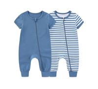 Body Danza Bambina, Body Neonato Canottiera Tutina Intera per con Cerniera a Doppio Cursore Morbida E Adatta a Piccoli (Blue 12-18 Mesi)