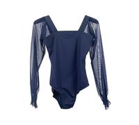 Body Danza Classica Donna Collant, Tute da Balletto, Tute for Adulti, Tute for la Pratica di Danza, Tute da Ginnastica for l'allenamento di Base dei Test d'Arte Femminili(Blue,L)