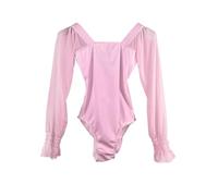 Body Danza Classica Donna Collant, Tute da Balletto, Tute for Adulti, Tute for la Pratica di Danza, Tute da Ginnastica for l'allenamento di Base dei Test d'Arte Femminili(Pink (Polyester),M)