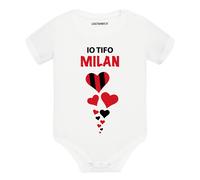 Body divertente neonato a maniche corte Io tifo il Milan