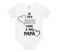Body divertente neonato a maniche corte Io Tifo Juventus come il mio papà calcio