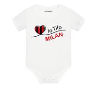 Body divertente neonato a maniche corte Io tifo Milan