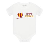 Body divertente neonato a maniche corte Io tifo Roma