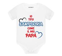 Body divertente neonato a maniche corte Io Tifo Sampdoria come il mio papà