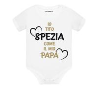 Body divertente neonato a maniche corte Io Tifo Spezia come il mio papà