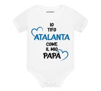 Body divertente neonato a maniche corte LoL Io Tifo Atalanta come il mio papà