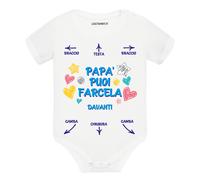 Body divertente neonato a maniche corte Papà puoi farcela