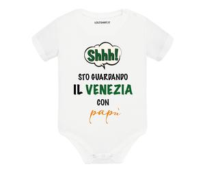Body divertente neonato a maniche corte Shh sto guardando il Venezia con papà