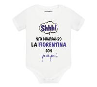 Body divertente neonato a maniche corte Shh sto guardando la Fiorentina con papà