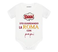Body divertente neonato a maniche corte Shh sto guardando la Roma con papà